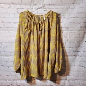 HELLO MISS Keyhole Blouse with Cutouts Size L